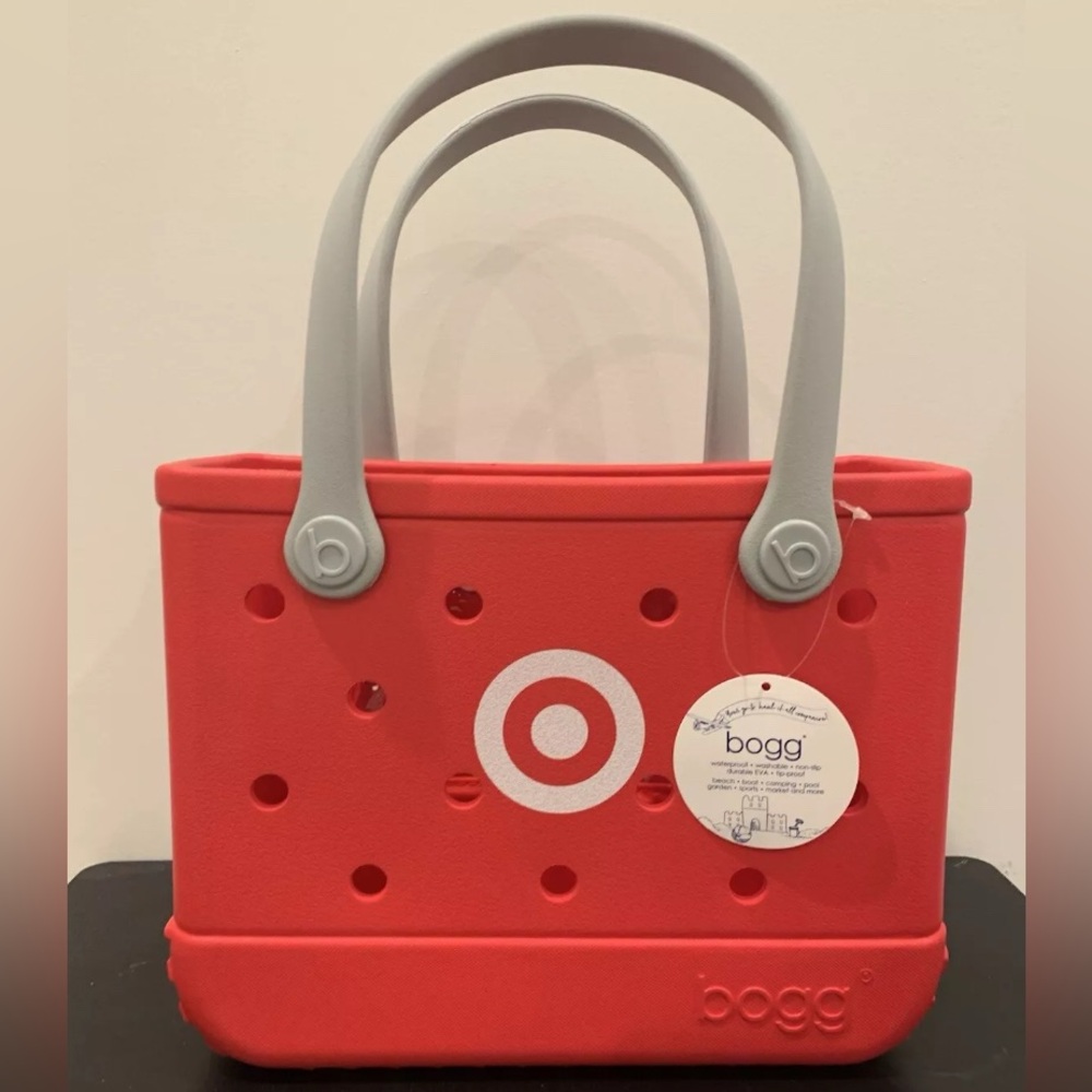 BOGG BAG Red Tote with Light Gray Handles
